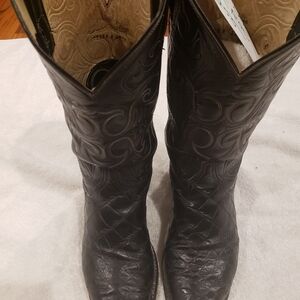 El Rey Collection Tony Lama  Crocodile Black Cowboy & Western Boots